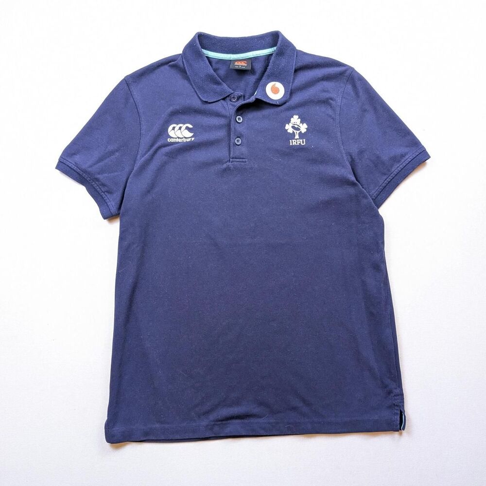 Canterbury Rugby Polo Shortsleeve Shirt Size Large IRFU Ireland Navy Blue